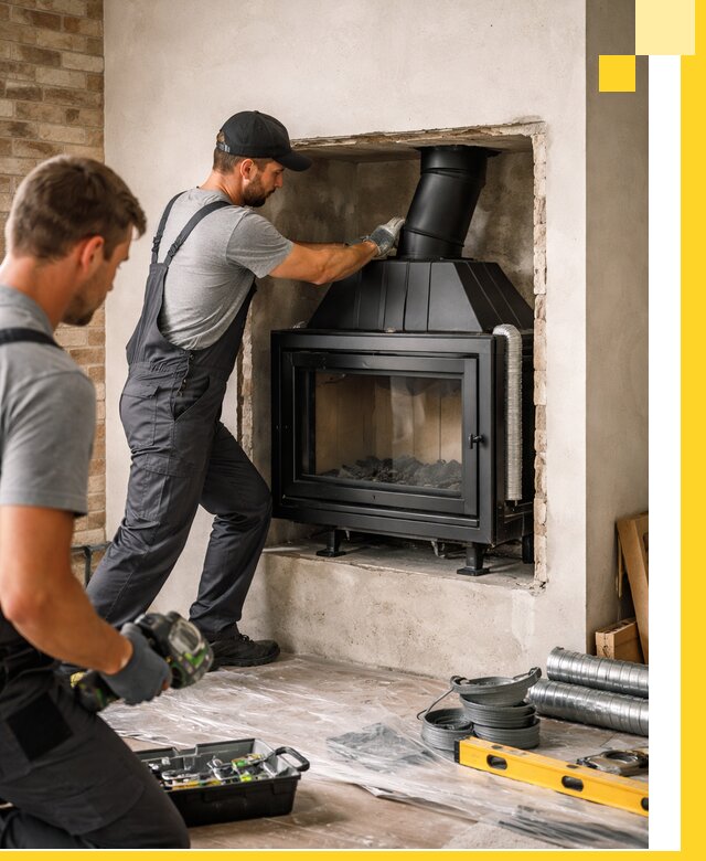 Установка каминных топок в Тихорецке: монтаж, подключение