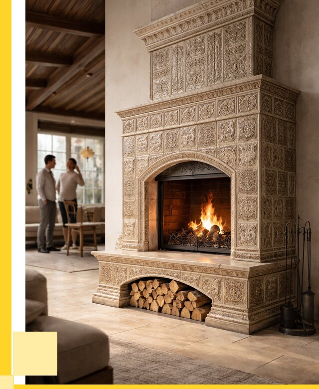 Купить изразцовый камин в Тихорецке от 257675 р. | ЭриданТхр