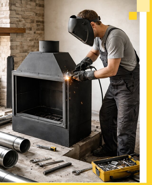 Продажа и установка металлических каминов в Тихорецке под ключ