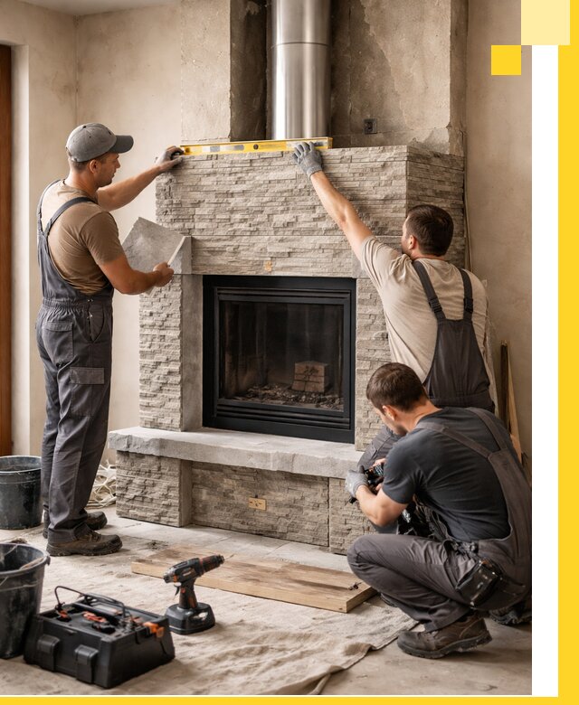 Профессиональный монтаж каминов под ключ в Тихорецке для дома