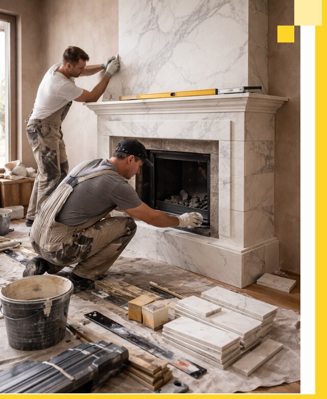 Отделка каминов в Тихорецке качественные облицовочные работы