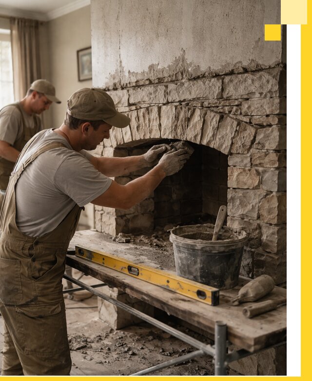 Изготовление каминов под ключ в Тихорецке, монтаж и отделка