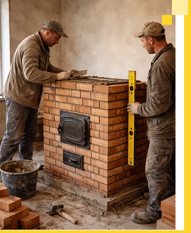 Отопительные печи под ключ в Тихорецке, установка и сборка