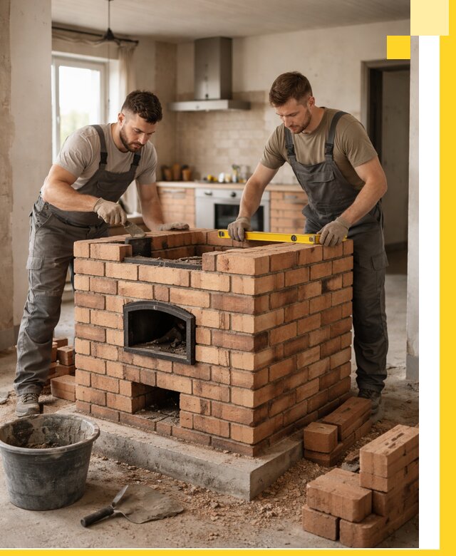 Установка и монтаж печей в частном доме в Тихорецке под ключ