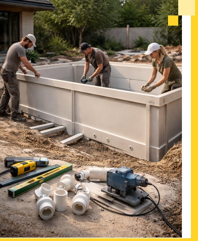 Установка полипропиленовых бассейнов под ключ в Тихорецке