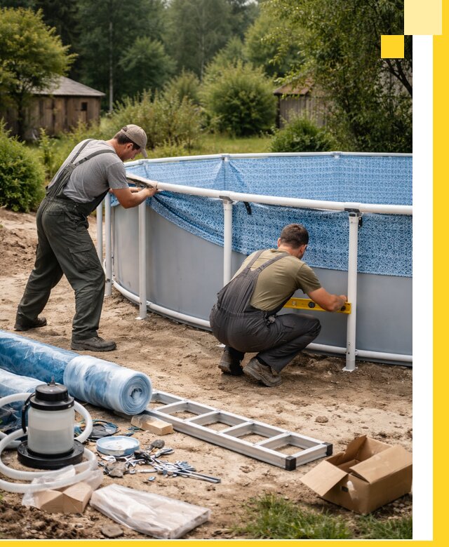 Установка и монтаж каркасных бассейнов в Тихорецке под ключ