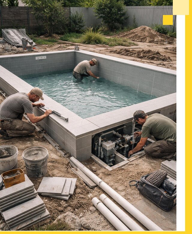 Строительство и монтаж бассейнов для дачи под ключ в Тихорецке