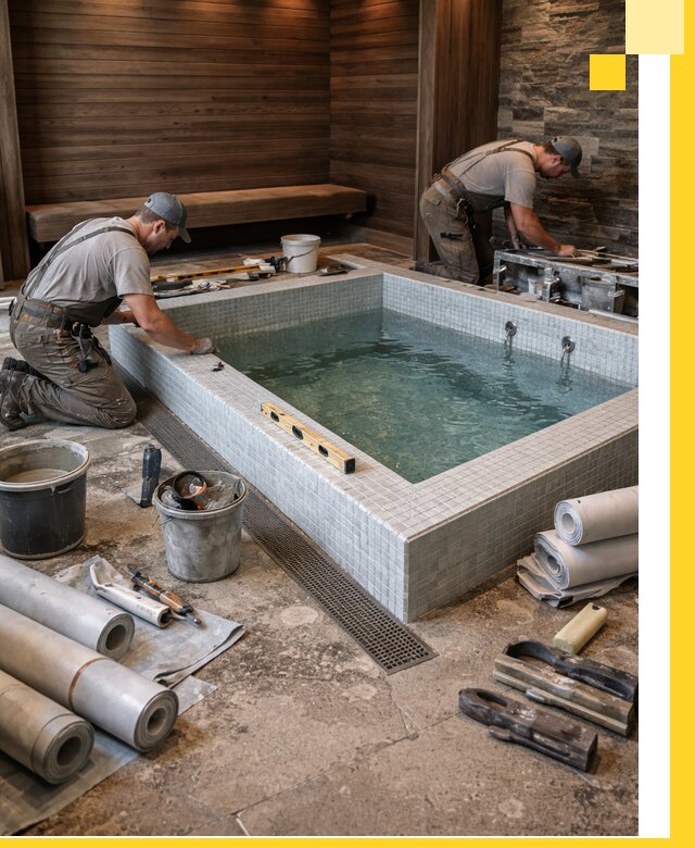 Установка и строительство бассейнов для сауны в Тихорецке