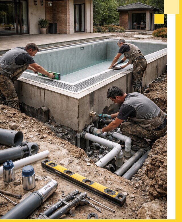 Строительство переливных бассейнов в Тихорецке под ключ