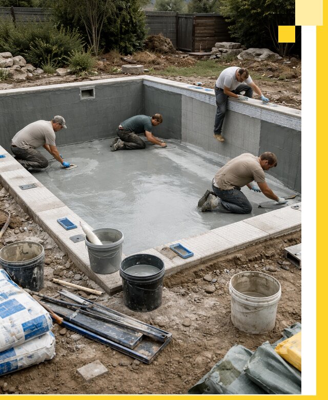 Изготовление и монтаж чаши бассейна под ключ в Тихорецке