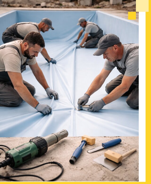 ПВХ пленка для бассейнов с монтажом и гарантией в Тихорецке