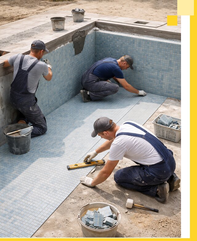 Укладка и установка плитки для бассейнов под ключ в Тихорецке