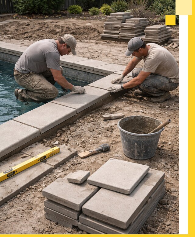 Установка и изготовление копингового камня для бассейнов в Тихорецке