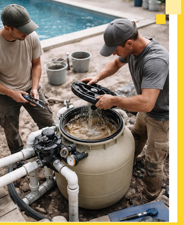 Установка и обслуживание песочных фильтров для бассейнов в Тихорецке