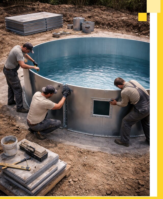 Круглые бассейны под ключ в Тихорецке проектирование и монтаж