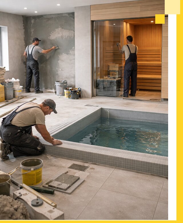 Проектирование и строительство сауны с бассейном в Тихорецке