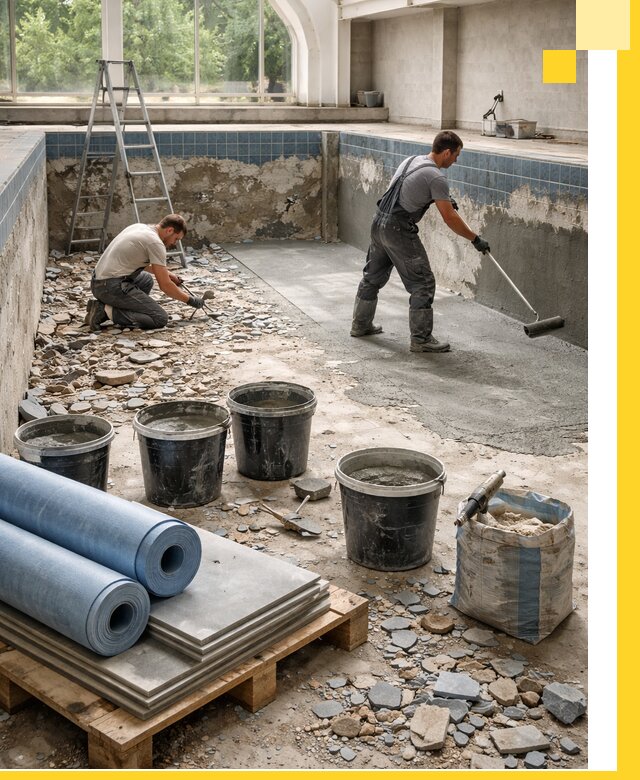 Реконструкция бассейнов в Тихорецке: ремонт, гидроизоляция