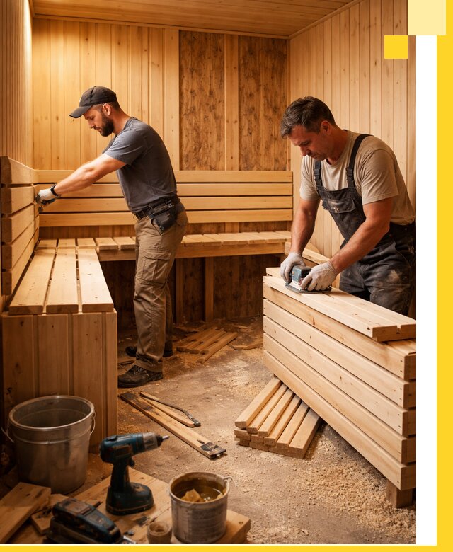 Профессиональный комплексный ремонт саун под ключ в Тихорецке