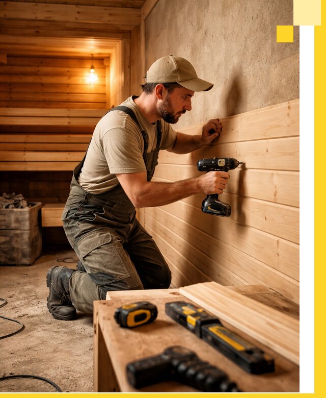 Профессиональная внутренняя отделка бани в Тихорецке под ключ