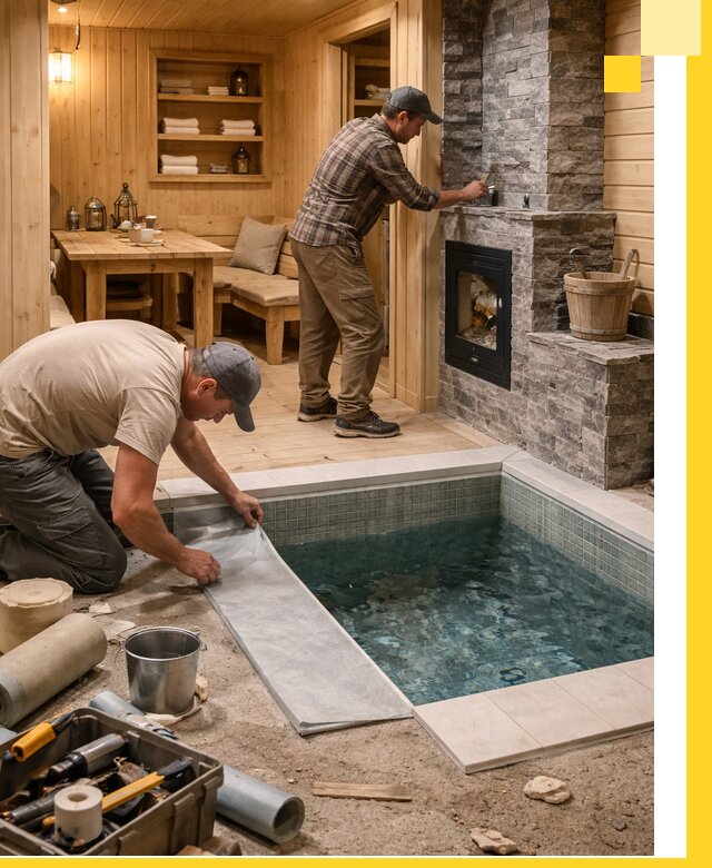 Строительство бань с комнатой отдыха под ключ в Тихорецке