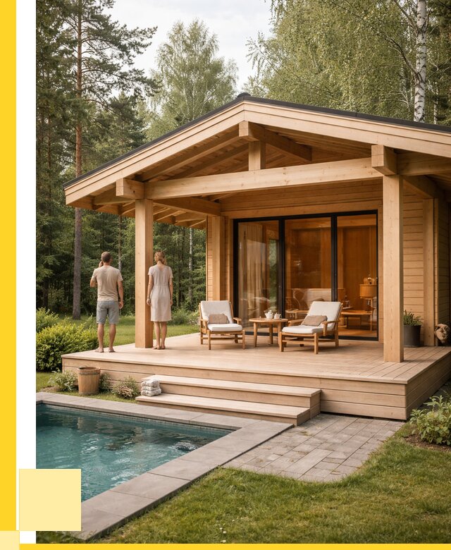 Бани с террасой под ключ в Тихорецке от 618420 р. | ЭриданТхр