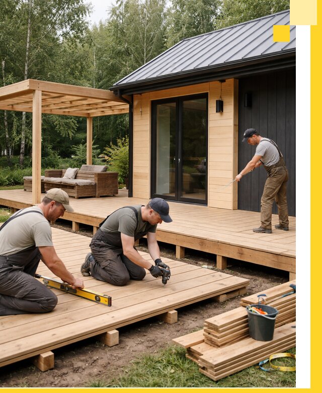 Строительство бань с террасой и бассейном под ключ в Тихорецке