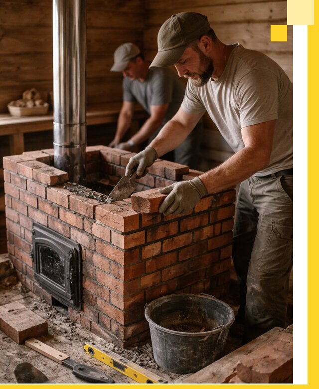 Кирпичные печи для бани под ключ в Тихорецке, проект и монтаж