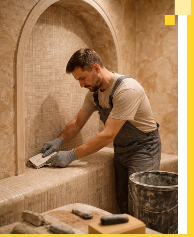 Профессиональная отделка хамамов с мозаикой под ключ в Тихорецке