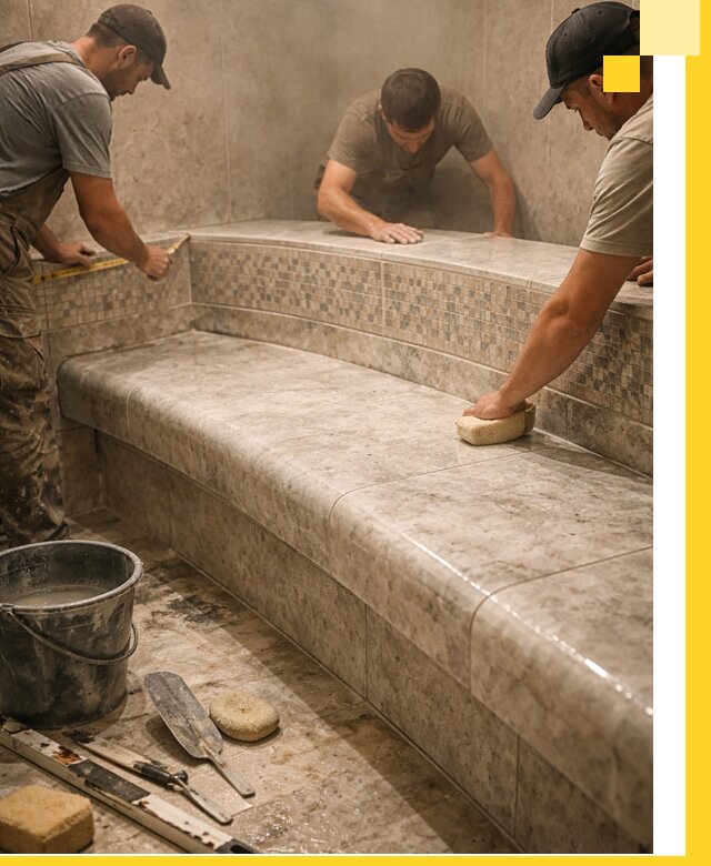 Изготовление и установка сидений для хамама в Тихорецке