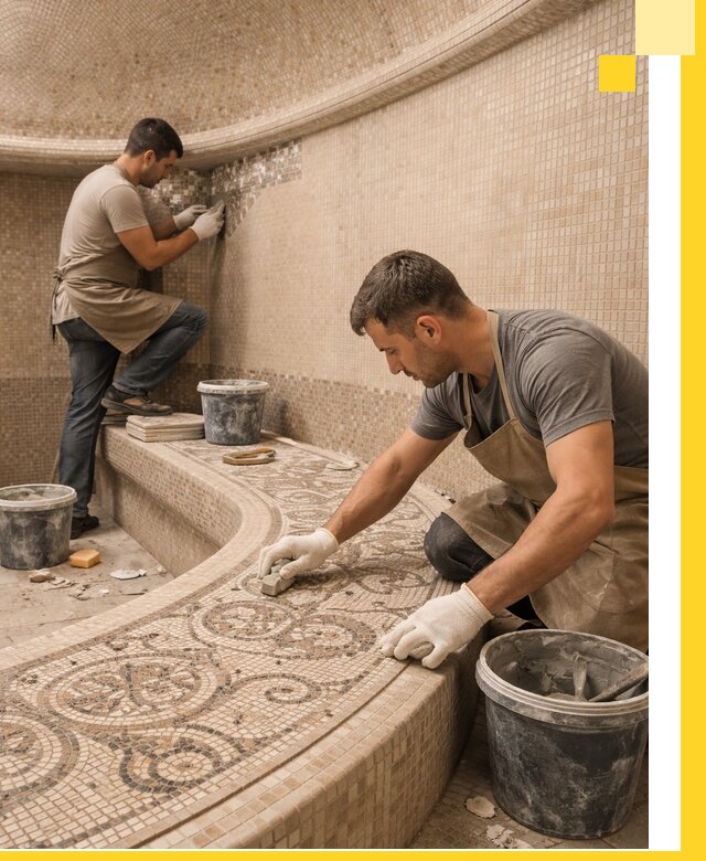 Плитка для хамама в Тихорецке, укладка, подбор и поставка